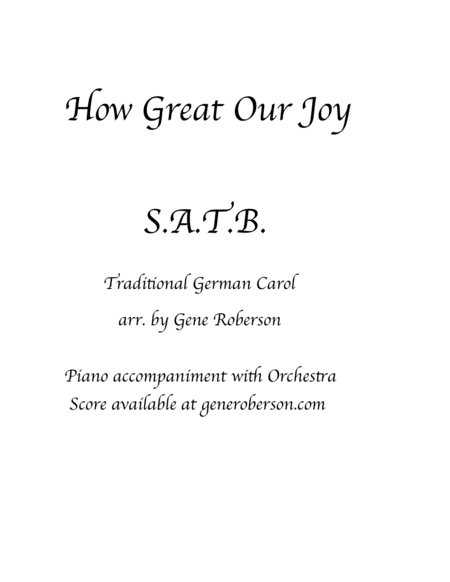 Free Sheet Music How Great Our Joy Satb Choir While By My Sheep