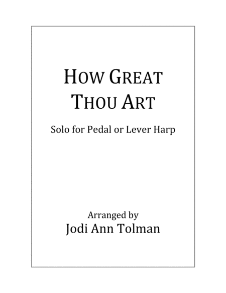 How Great Thou Art Harp Solo Sheet Music