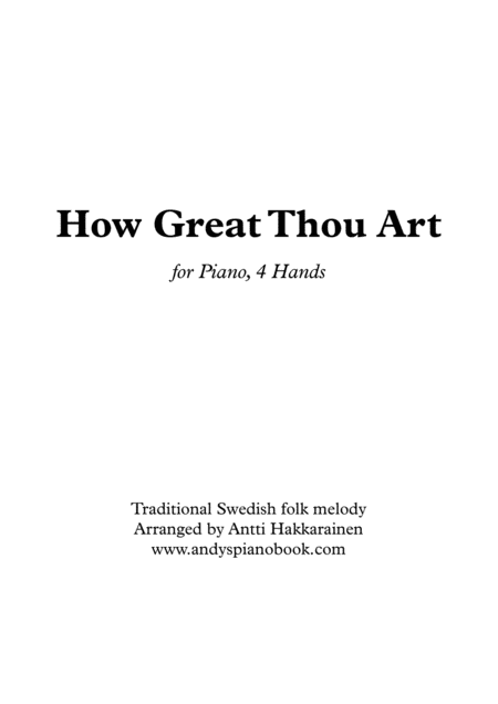 Free Sheet Music How Great Thou Art Piano 4 Hands