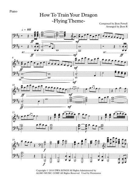 Free Sheet Music How To Train Your Dragon Flying Theme