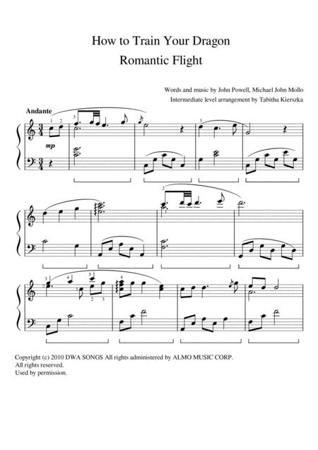 How To Train Your Dragon Romantic Flight Sheet Music