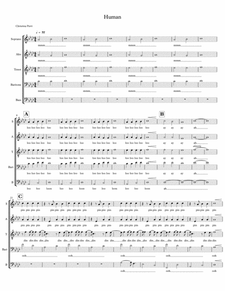 Free Sheet Music Human A Cappella Satb