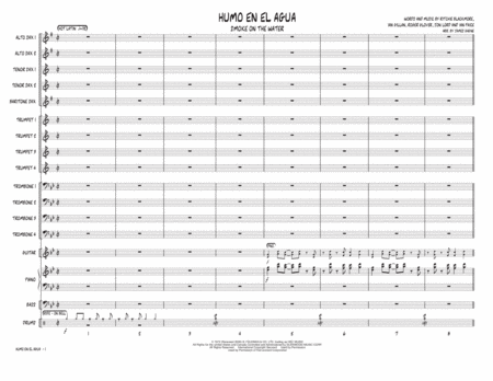 Humo En El Agua Smoke On The Water Big Band Score Only Sheet Music