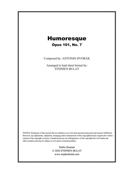 Free Sheet Music Humoresque Dvorak Lead Sheet Key Of E