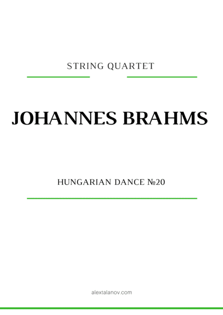 Hungarian Dance 20 Sheet Music