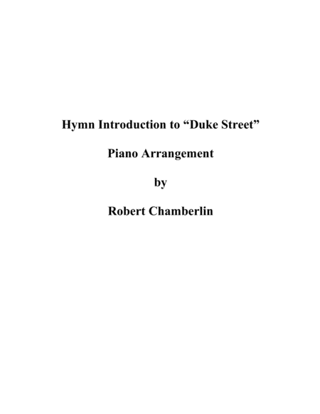 Hymn Introduction To Duke Street Sheet Music