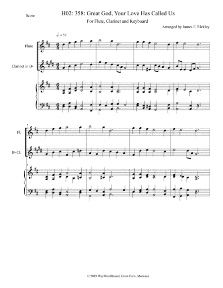 Free Sheet Music Hymn Setting 2019 Ryburn Great God Your Love Has Called Us