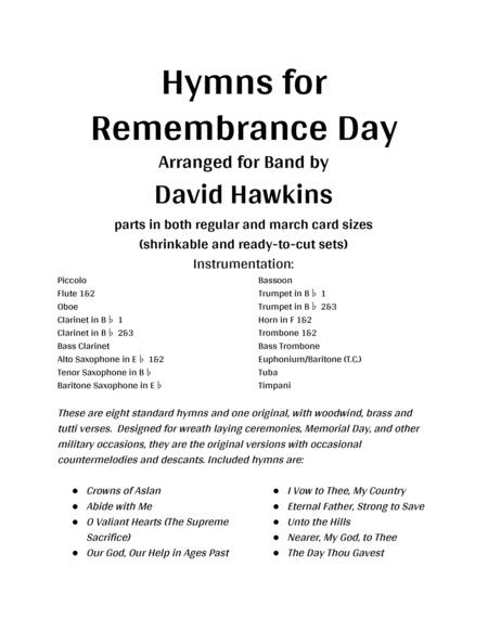 Free Sheet Music Hymns For Remembrance Day