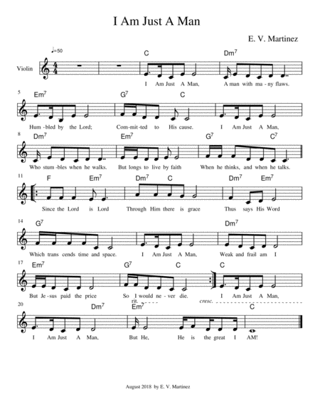 I Am Just A Man Sheet Music