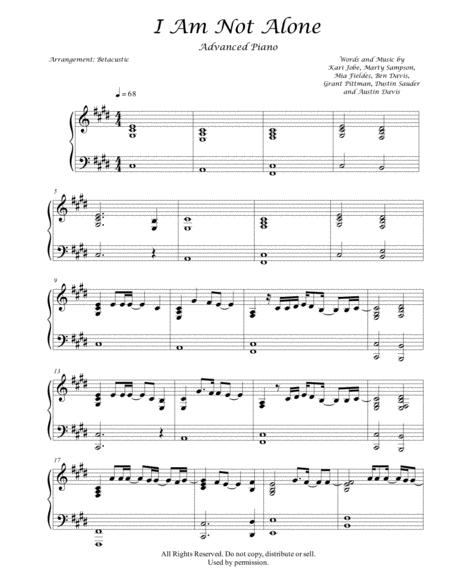 I Am Not Alone Kari Jobe Sheet Music Advanced Sheet Music