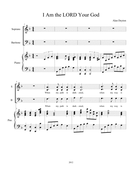 Free Sheet Music I Am The Lord Your God