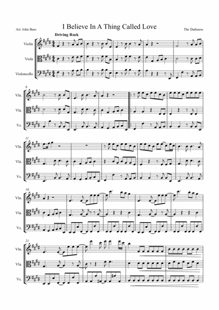 Free Sheet Music I Believe In A Thing Called Love