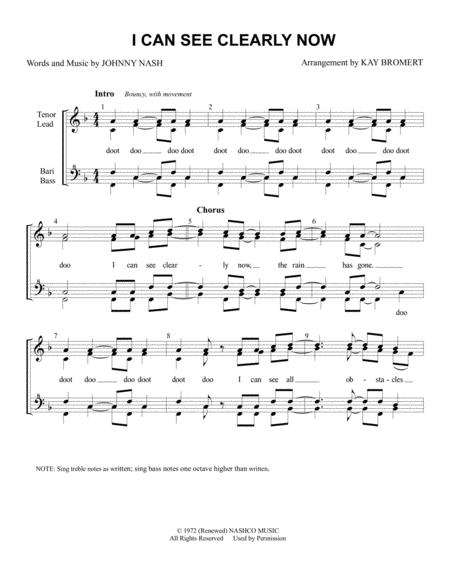 I Can See Clearly Now Quartet Sheet Music