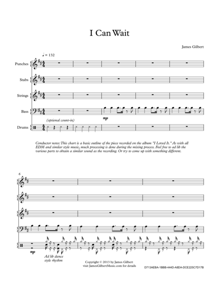 Free Sheet Music I Can Wait Ie051