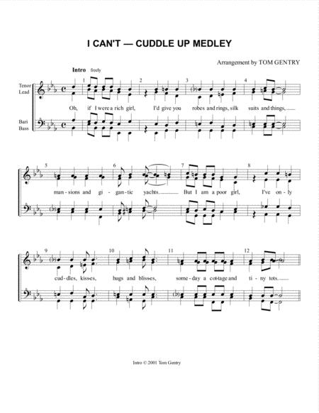 Free Sheet Music I Cant Give You Anything But Love Cuddle Up A Little Closer Lovey Mine Ssaa