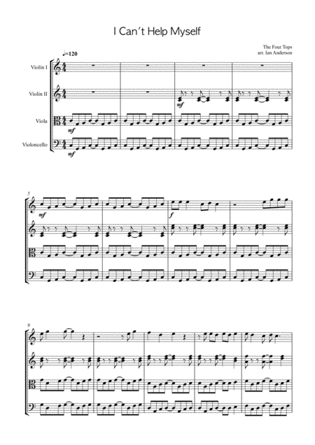 I Cant Help Myself Sugar Pie Honey Bunch String Quartet Sheet Music