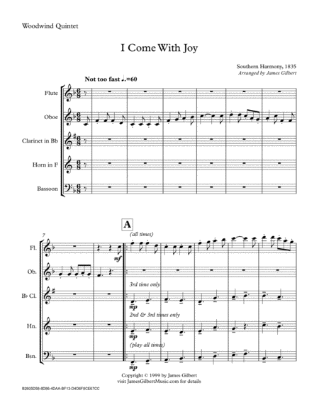 I Come With Joy Ww02 Sheet Music