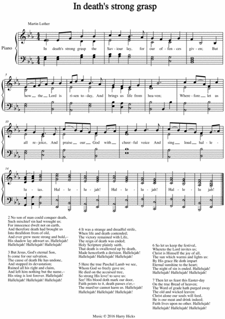 I Deaths Strong Grasp A New Tune To A Wonderful Martin Luther Hymn Sheet Music