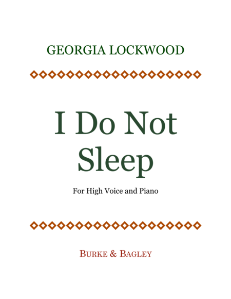 I Do Not Sleep Sheet Music