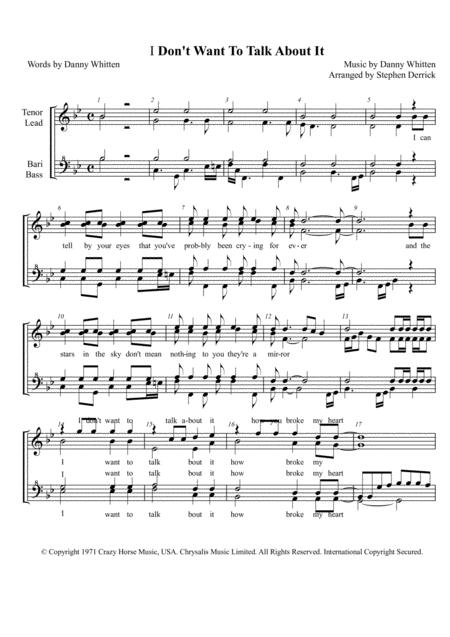 Free Sheet Music I Dont Want To Talk About It