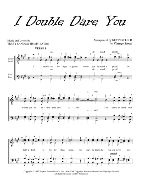 I Double Dare You Sheet Music