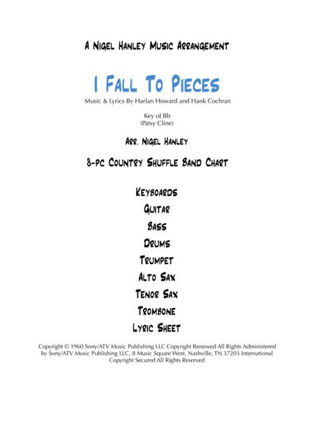 Free Sheet Music I Fall To Pieces 8pc Country Band Chart In Bb