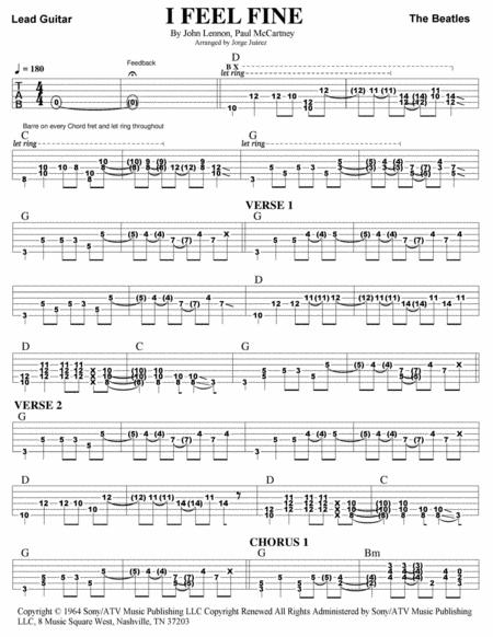 I Feel Fine Guitar Tab Sheet Music