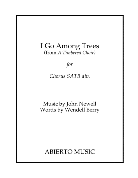 I Go Among Trees Sheet Music