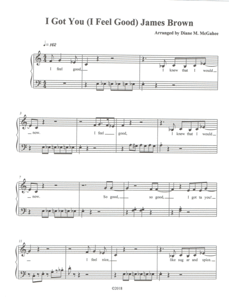 Free Sheet Music I Got You I Feel Good Easy Piano