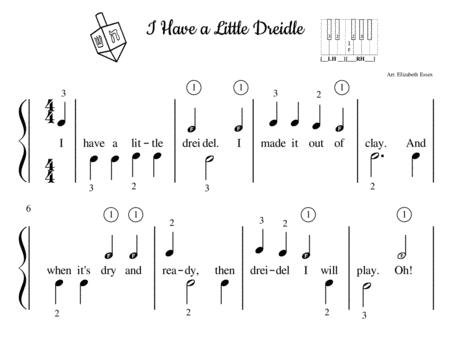 Free Sheet Music I Have A Little Dreidle Pre Staff