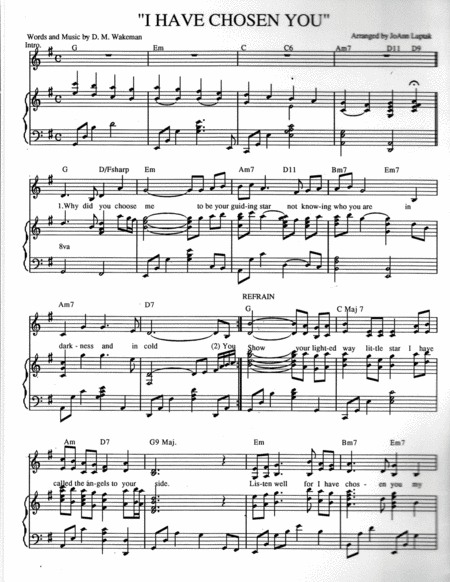 I Have Chosen You F Sheet Music