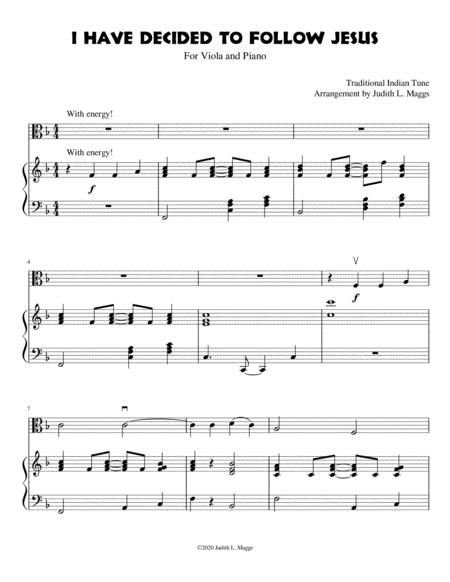 I Have Decided To Follow Jesus Viola And Piano Sheet Music