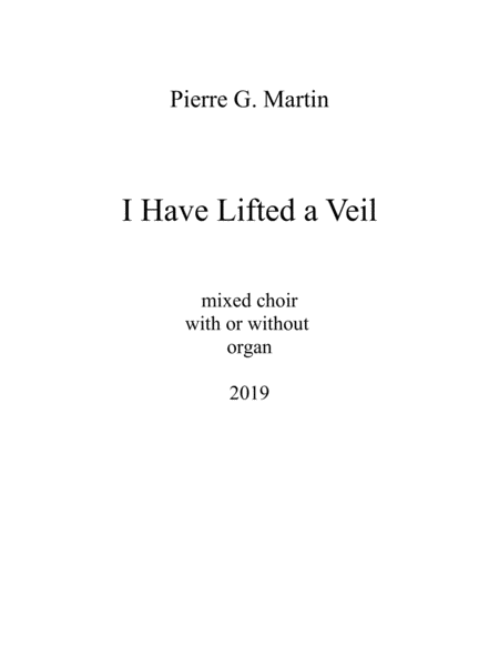 I Have Lifted A Veil Mixed Choir Sheet Music