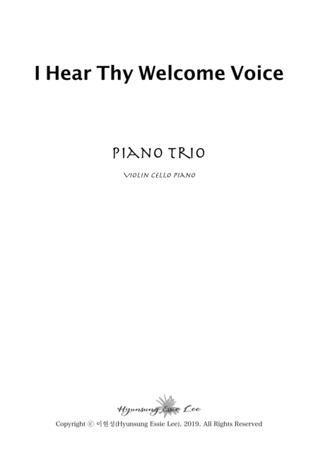 I Hear Thy Welcome Voice Piano Trio Sheet Music