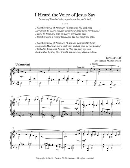 I Heard The Voice Of Jesus Say Piano Solo Sheet Music