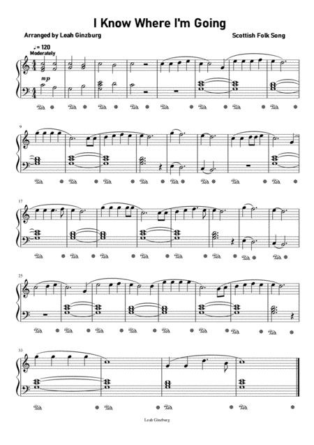 Free Sheet Music I Know Where I M Going Scottish Folk Song Easy Piano Version