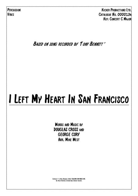 Free Sheet Music I Left My Heart In San Francisco Percussion