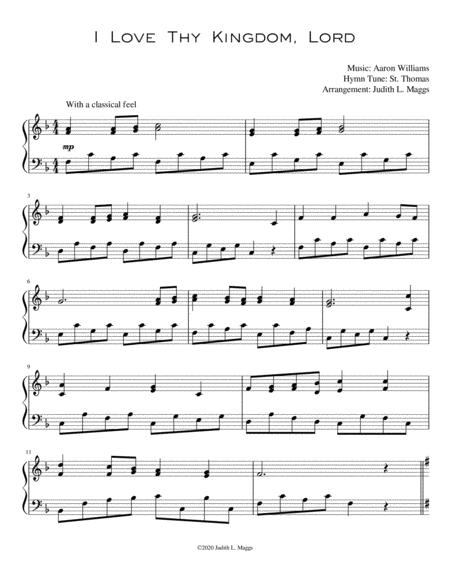 I Love Thy Kingdom Lord St Thomas Sheet Music