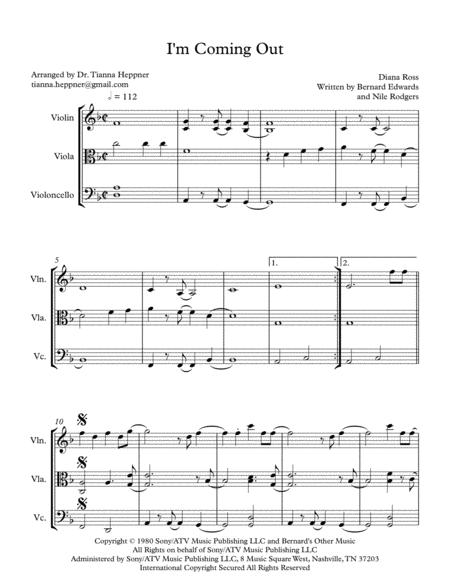Free Sheet Music I M Coming Out String Trio