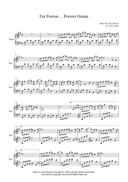 I M Forrest Forrest Gump Sheet Music