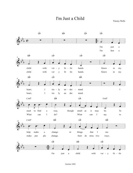 Free Sheet Music I M Just A Child