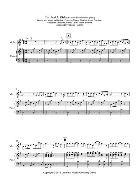 I M Just A Kid Violin Or Flute Oboe And Piano Sheet Music