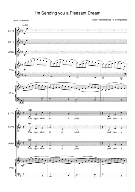 I M Sending You A Pleasant Dream Sheet Music