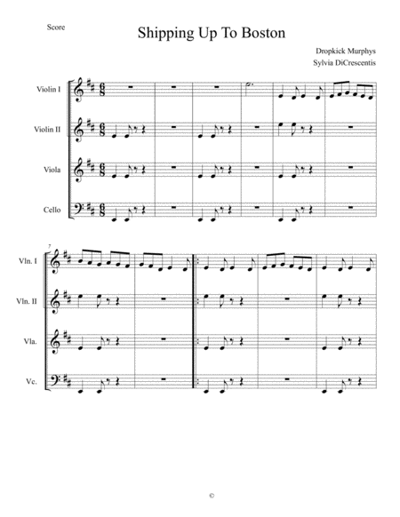 Free Sheet Music I M Shipping Up To Boston