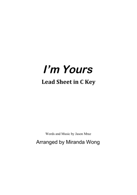 I M Yours Flute Oboe Or Recorder Solo With Chords Sheet Music