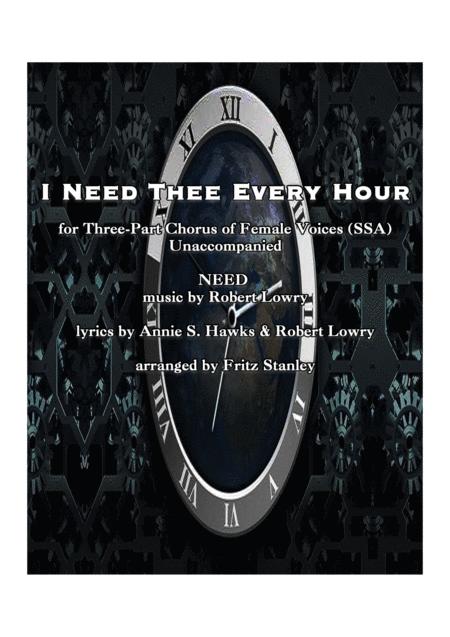 I Need Thee Every Hour Ssa A Cappella Sheet Music