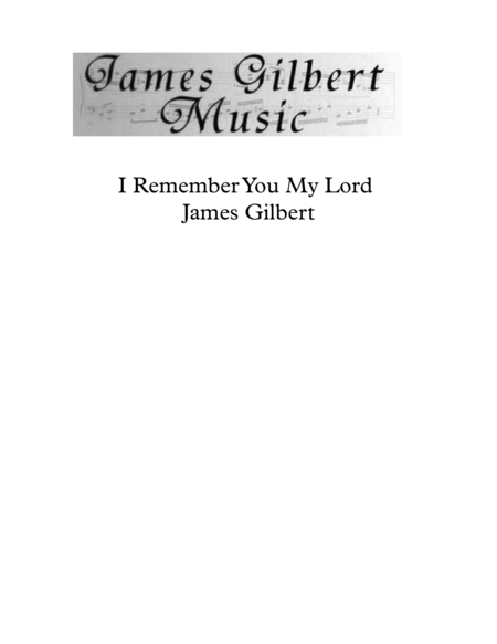 I Remember You My Lord Ch02 Sheet Music