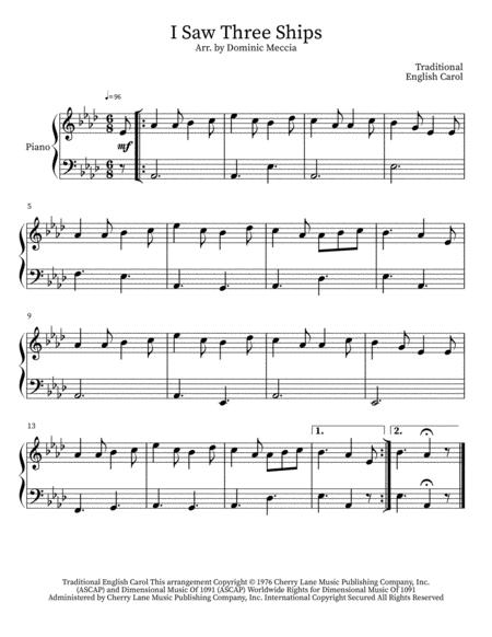 Free Sheet Music I Saw Three Ships Piano