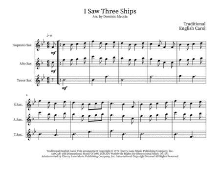 Free Sheet Music I Saw Three Ships Sax Trio