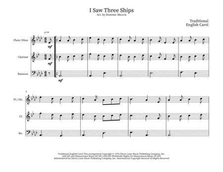 I Saw Three Ships Wind Trio Sheet Music